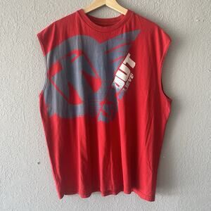 2000s Tap out Red Tank Top Tshirt Men’s XL Skater Grunge Y2K AOP Gym Lifting Tee
